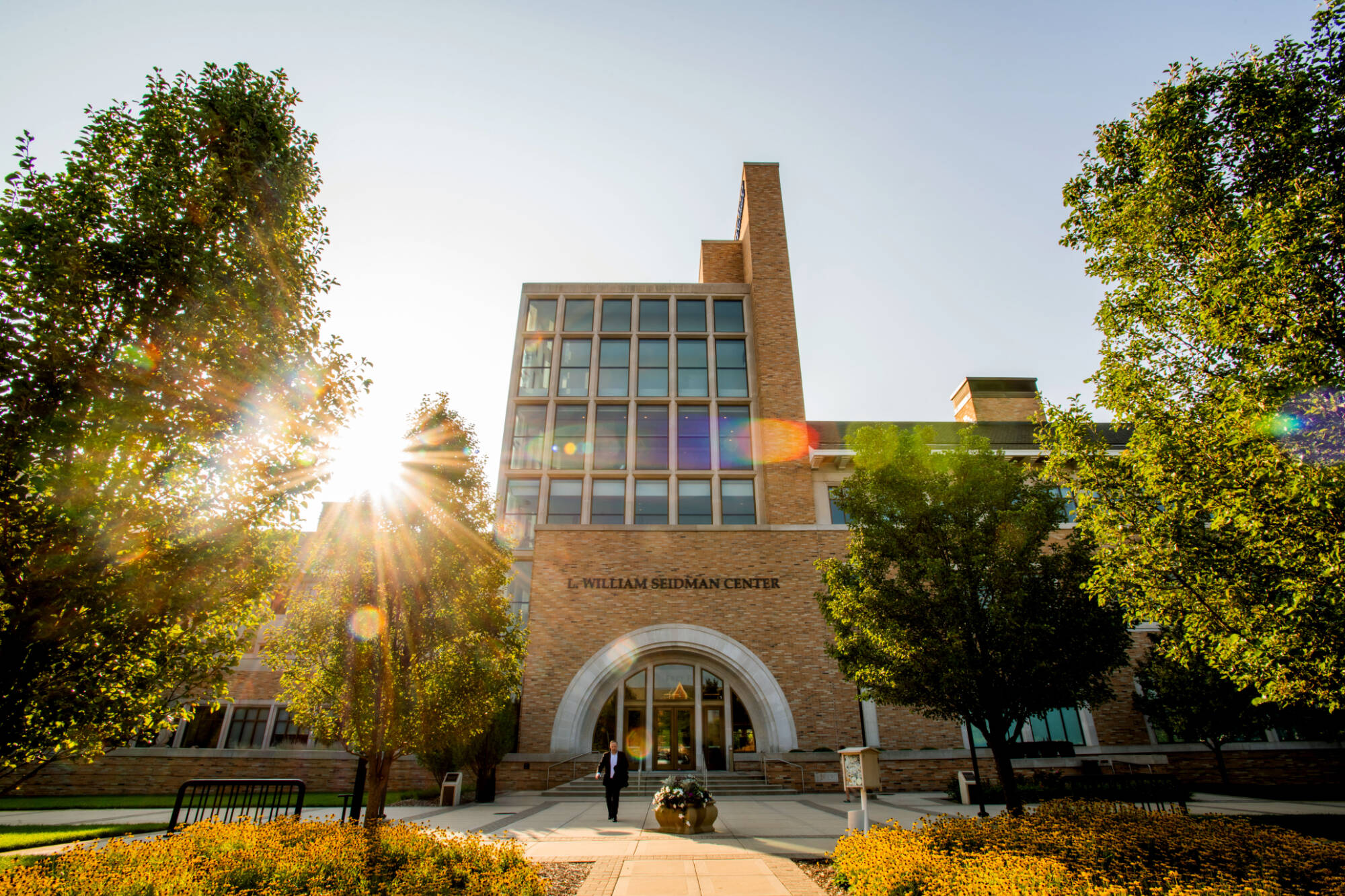 outside of seidman center in the fall